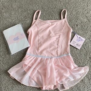 Girls dance leotard with skirt and tights